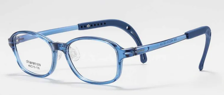 Myokids 009: Transparent dark navy blue front with blue temples