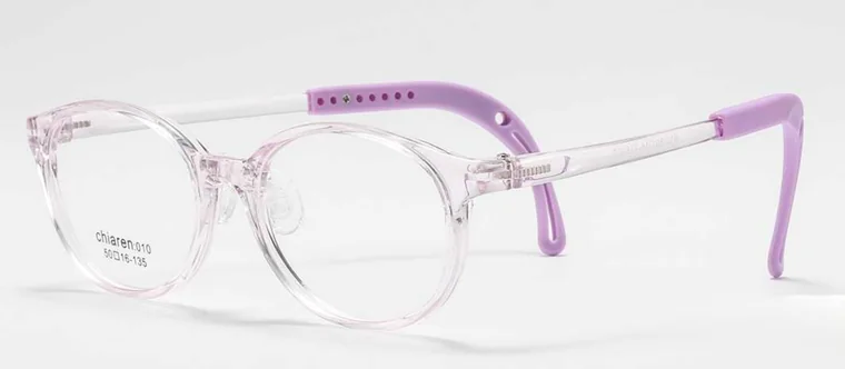 Myokids 010: Pale transparent front with lavender temples