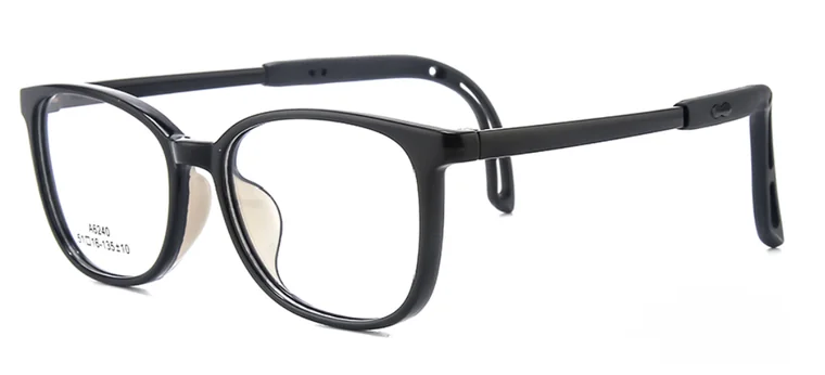 Myokids A6240: Black front with dark gray temples